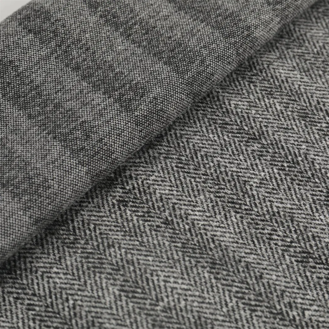 Knitted Polyester Rayon in Herringbone Pattern Vertical Jacquard Knit Fabric for Garment