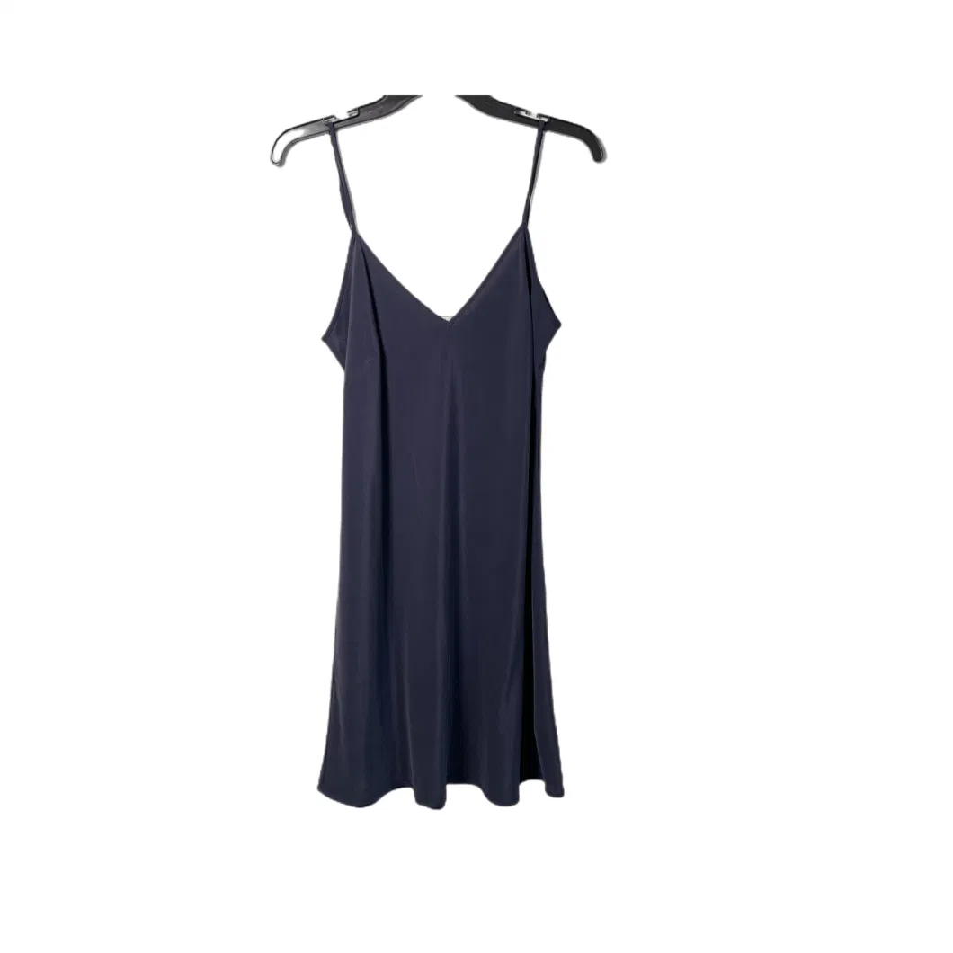 Women Lounge Loose Wear Navy Satin Silk Pajamas V Neck Tank Top Pajamas