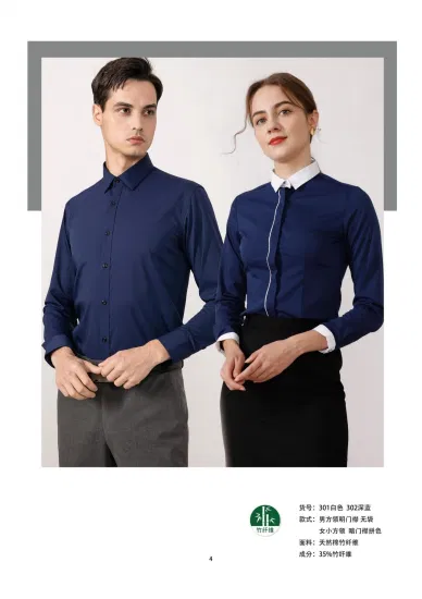 Изготовленные на заказ бамбуковые рубашки-блузки с длинными или короткими рукавами, деловые рубашки для унисекс
